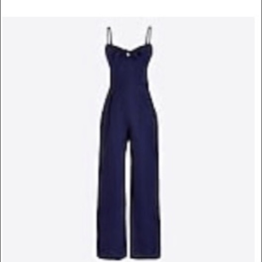 Tie front jumpsuit in linen cotton